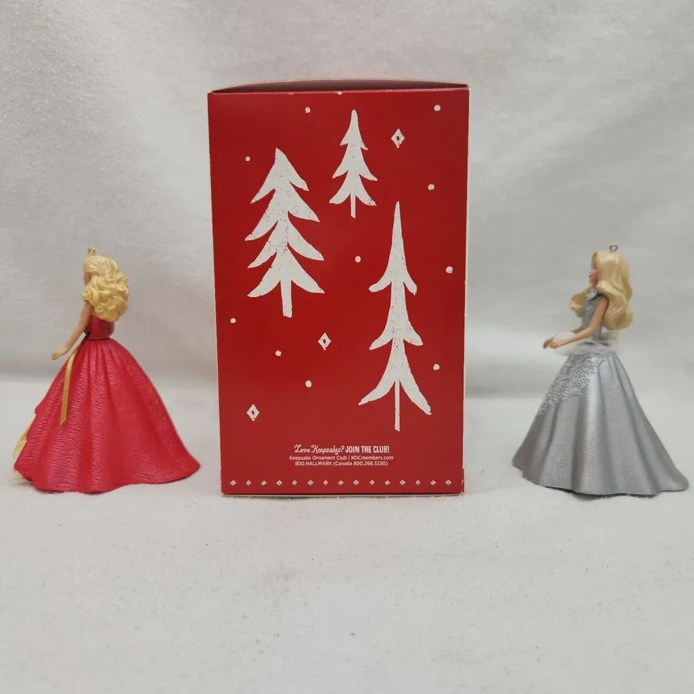 Ornament Hallmark Keepsake Barbie Celebration Set of 2 Holiday 2015 Mattel NEW